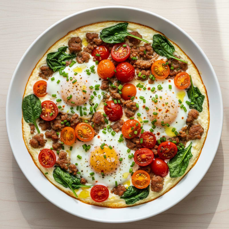 Creamy Baked Eggs with Smoky Chorizo