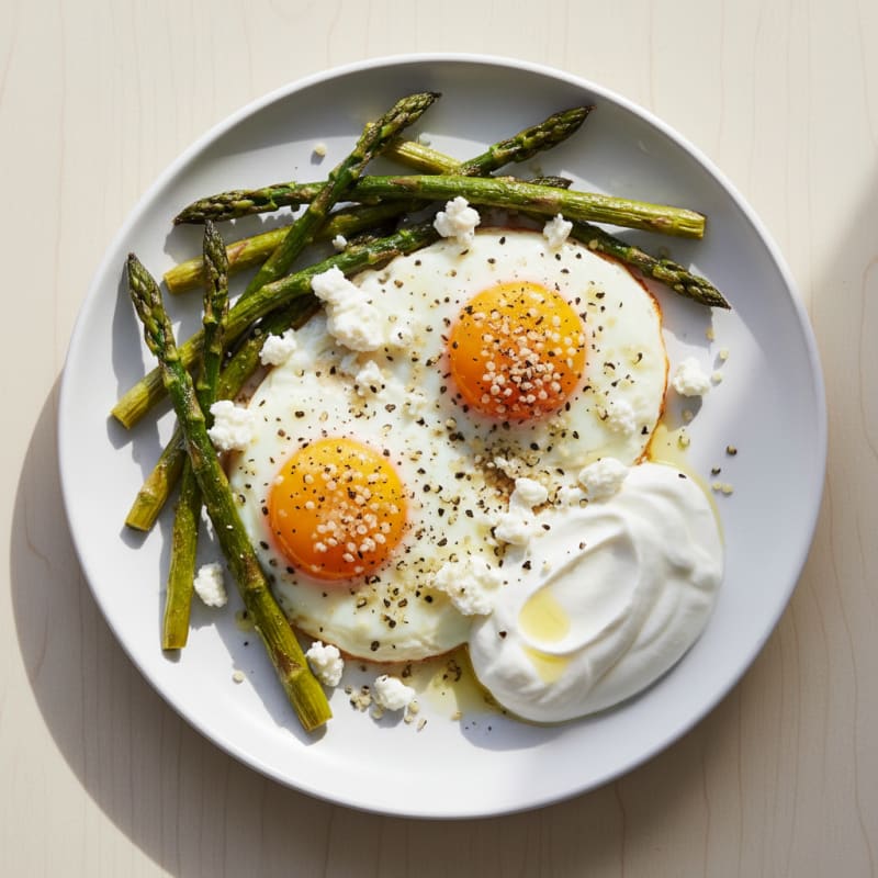 Baked Eggs with Roasted Asparagus