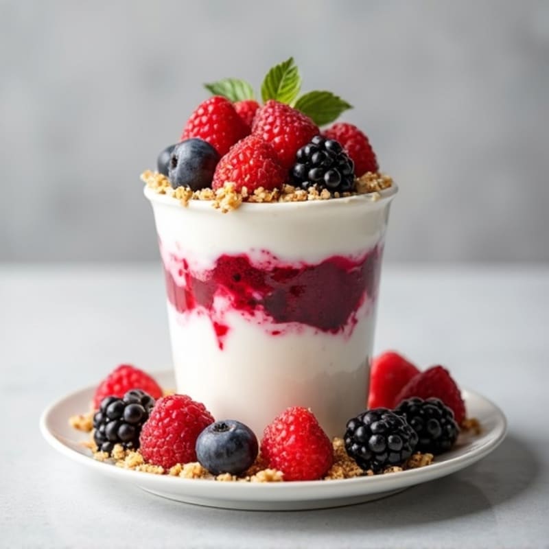 Greek Yogurt Protein Parfait with Mixed Berries