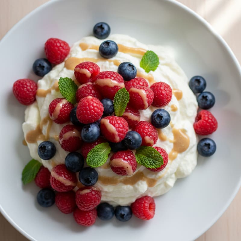 Silky Greek Yogurt Protein Mousse with Fresh Berries