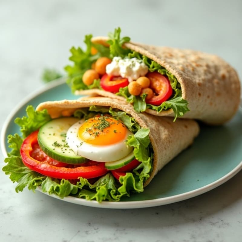 Fresh Rainbow Veggie Wrap with Creamy Herb Spread