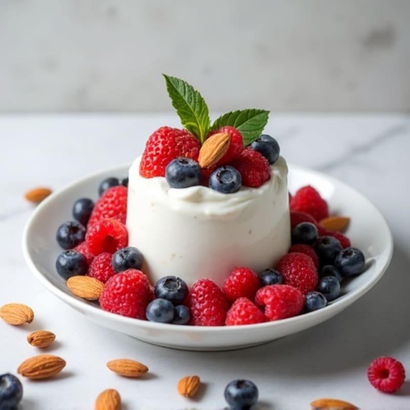 High-Protein Greek Yogurt with Mixed Berries and Almonds