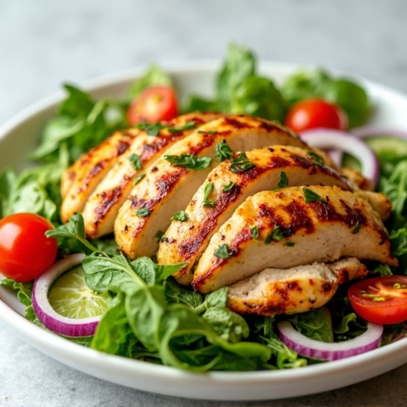 Grilled Chicken Salad with Crisp Greens and Fresh Herb Vinaigrette