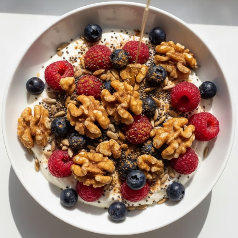 Berry Chia Yogurt Parfait with Walnuts