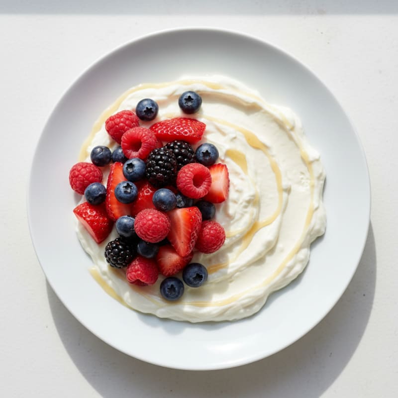 Silky Greek Yogurt Protein Pudding with Mixed Berries
