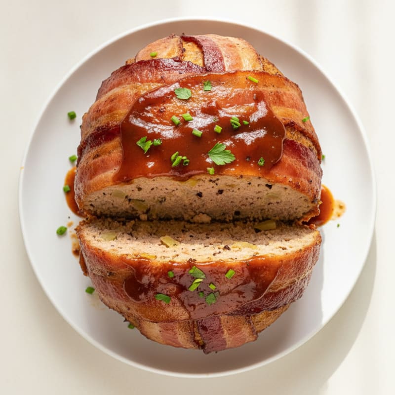 BBQ Bacon-Wrapped Meatloaf with Glaze