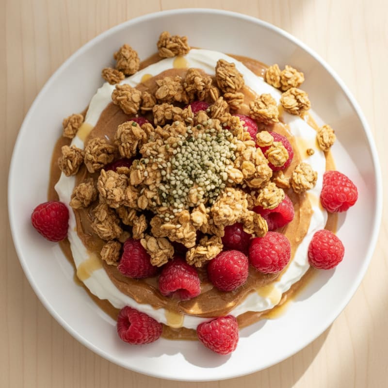 High-Protein Almond Butter and Berry Parfait