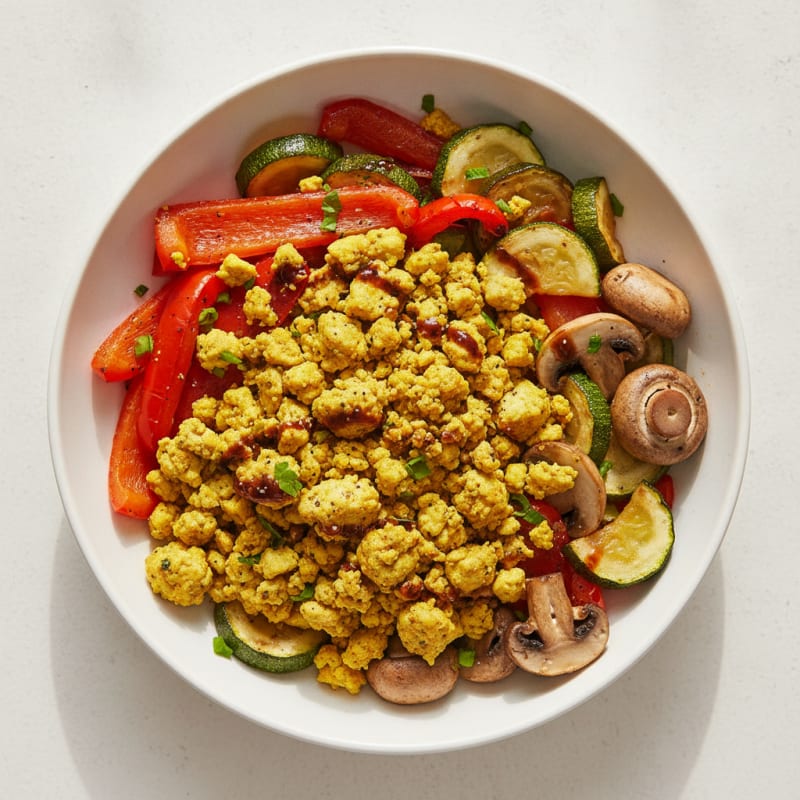 Savory Tofu Scramble with Roasted Vegetables