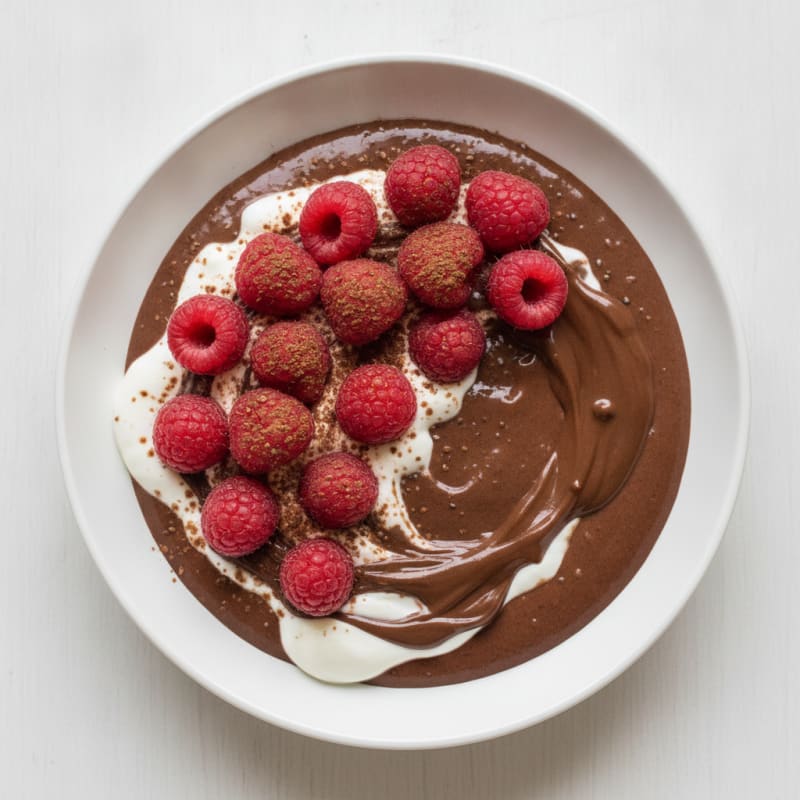 Silky Chocolate Protein Pudding with Berries