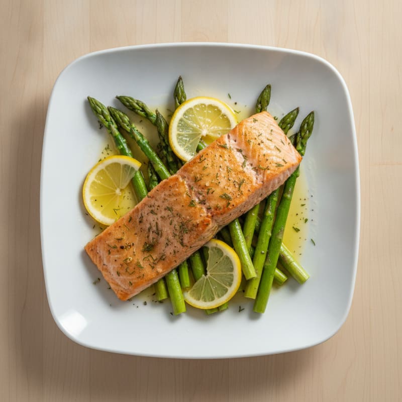 Lemon Herb Baked Salmon with Asparagus