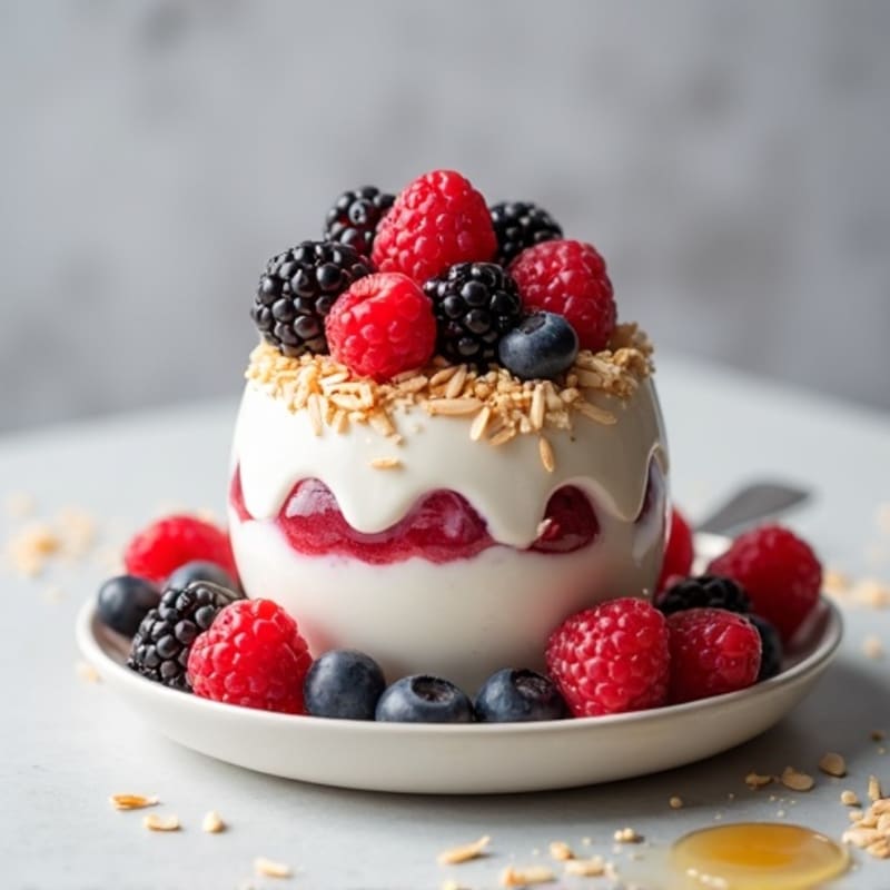 Greek Yogurt Protein Parfait with Mixed Berries