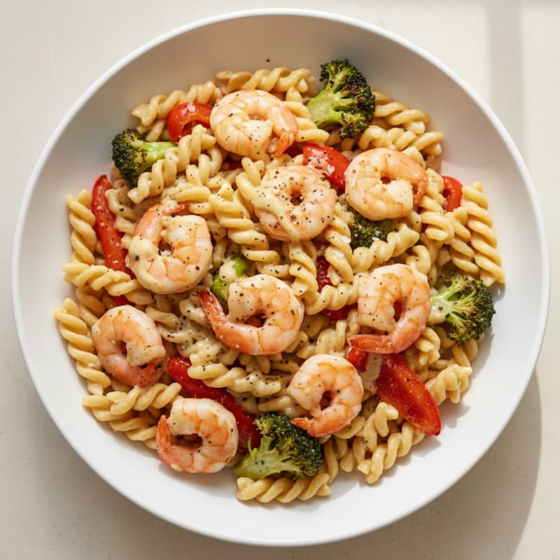 Creamy Garlic Noodles with Roasted Vegetables