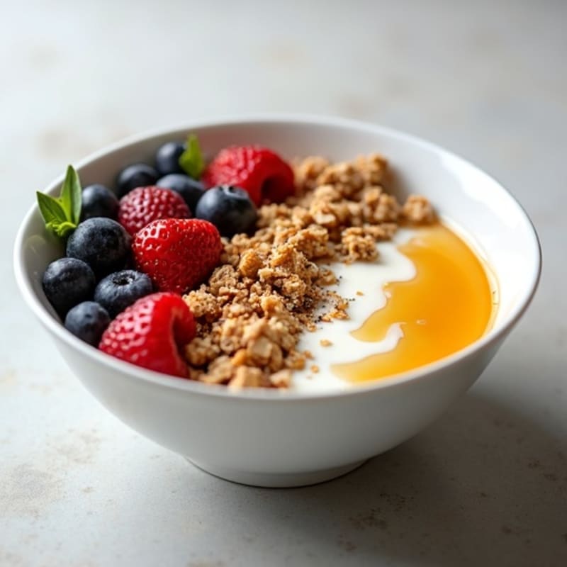 Crunchy Greek Yogurt Power Bowl with Honey-Drizzled Berries