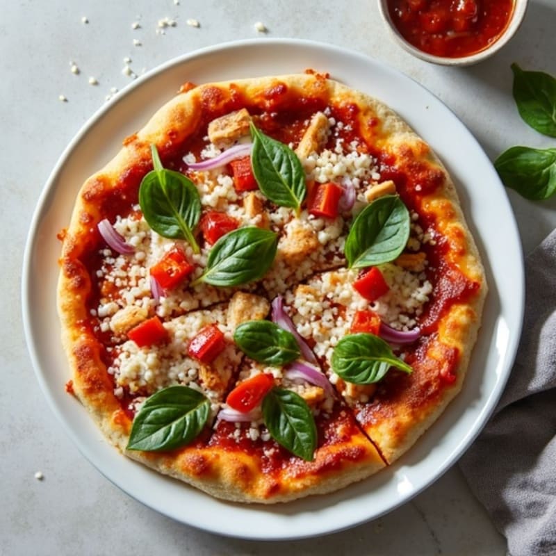 BBQ Chicken Flatbread Pizza with Greek Yogurt Crust
