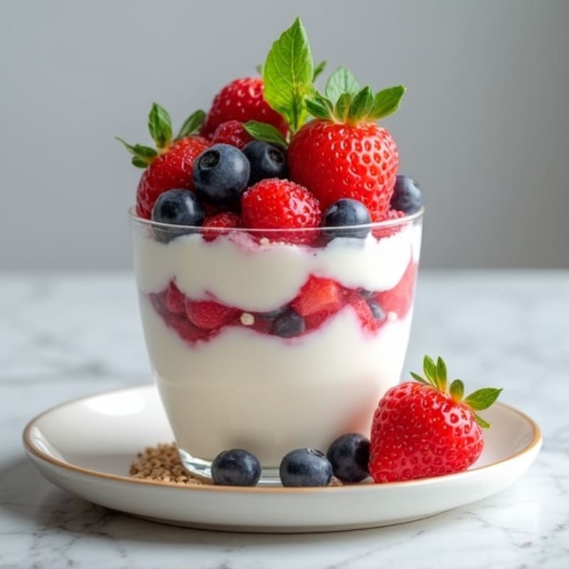 Greek Yogurt Protein Parfait with Mixed Berries