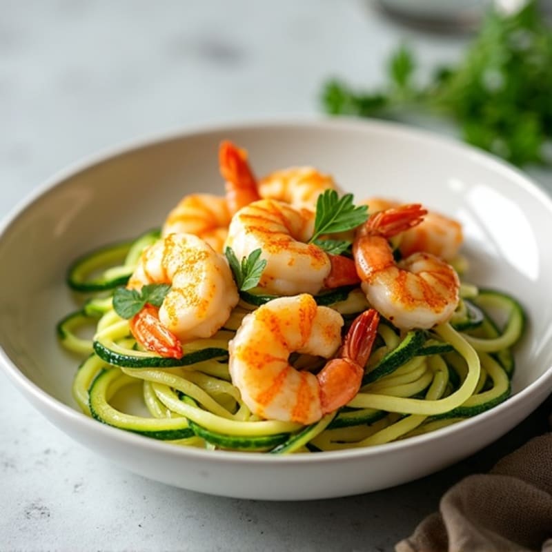 Lemon-Garlic Butter Shrimp with Herb Zucchini Noodles