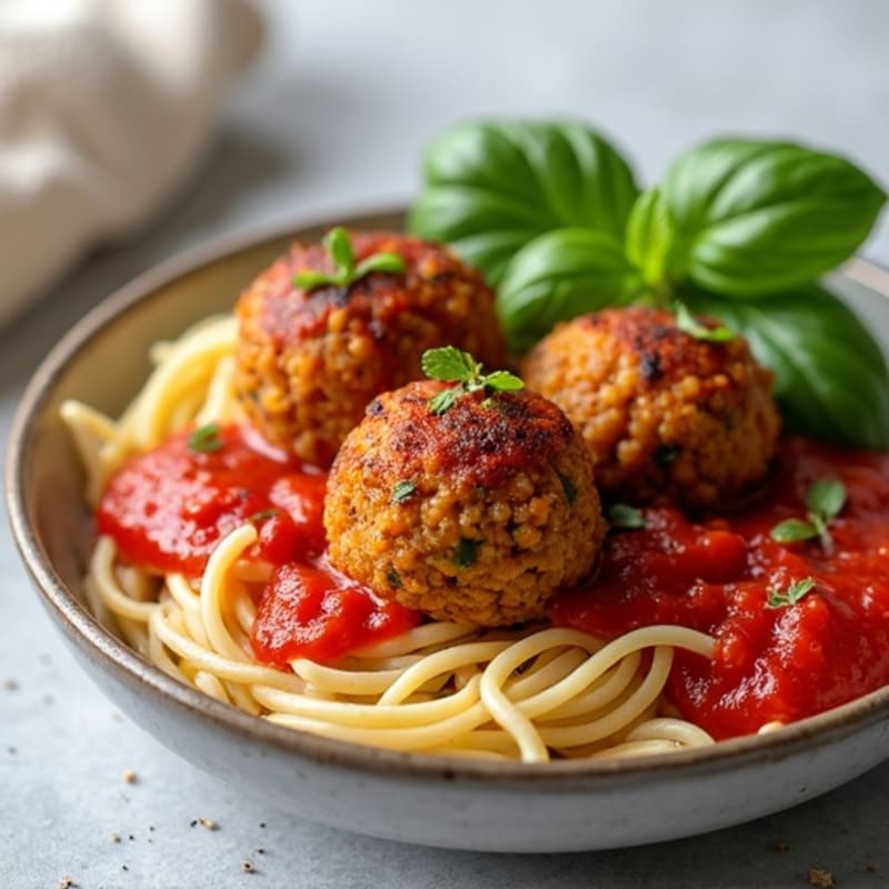 Crispy Baked Lentil Meatballs with Fresh Marinara