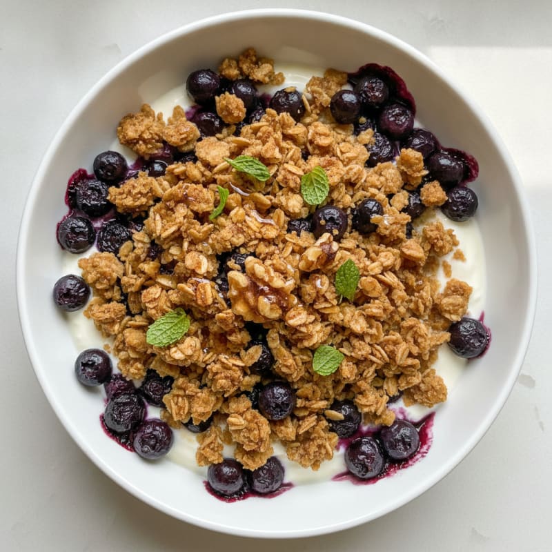 Blueberry Crumble with Oat Topping