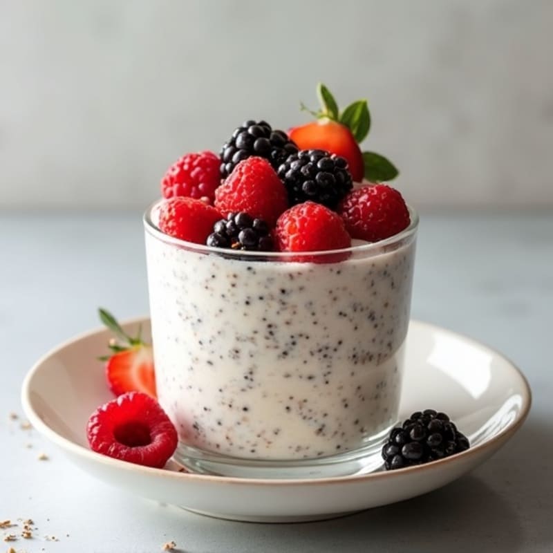 Creamy Coconut Chia Seed Pudding with Fresh Berries