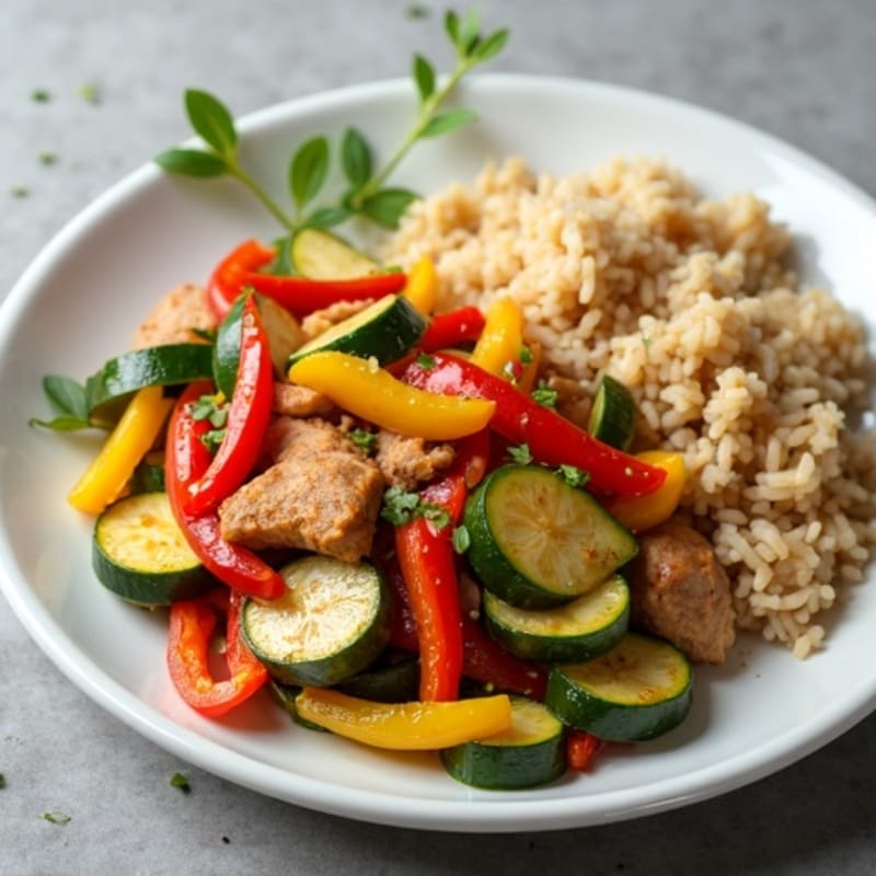 Lean Turkey and Vegetable Stir-Fry with Brown Rice