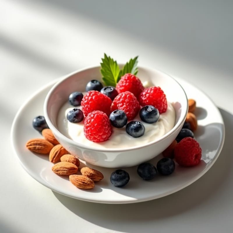 Greek Yogurt with Fresh Berries and Almonds