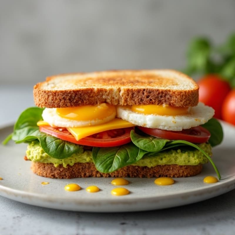 Protein-Packed Egg and Fresh Veggie Sandwich