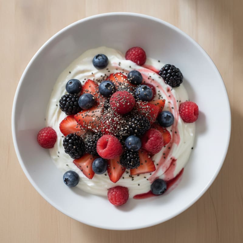Greek Yogurt Protein Parfait with Mixed Berries
