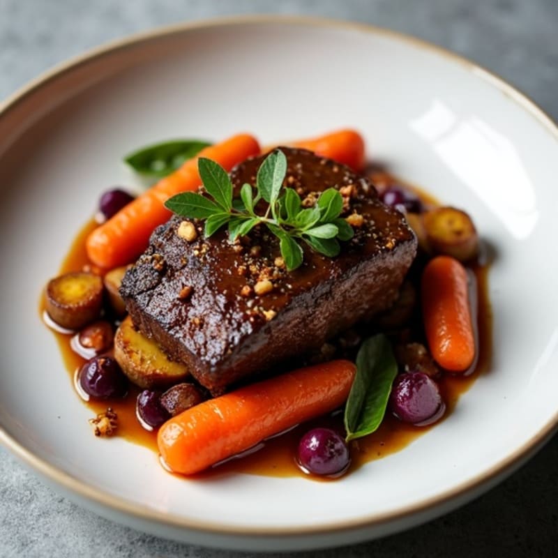 Slow-Braised Short Ribs with Roasted Root Vegetables