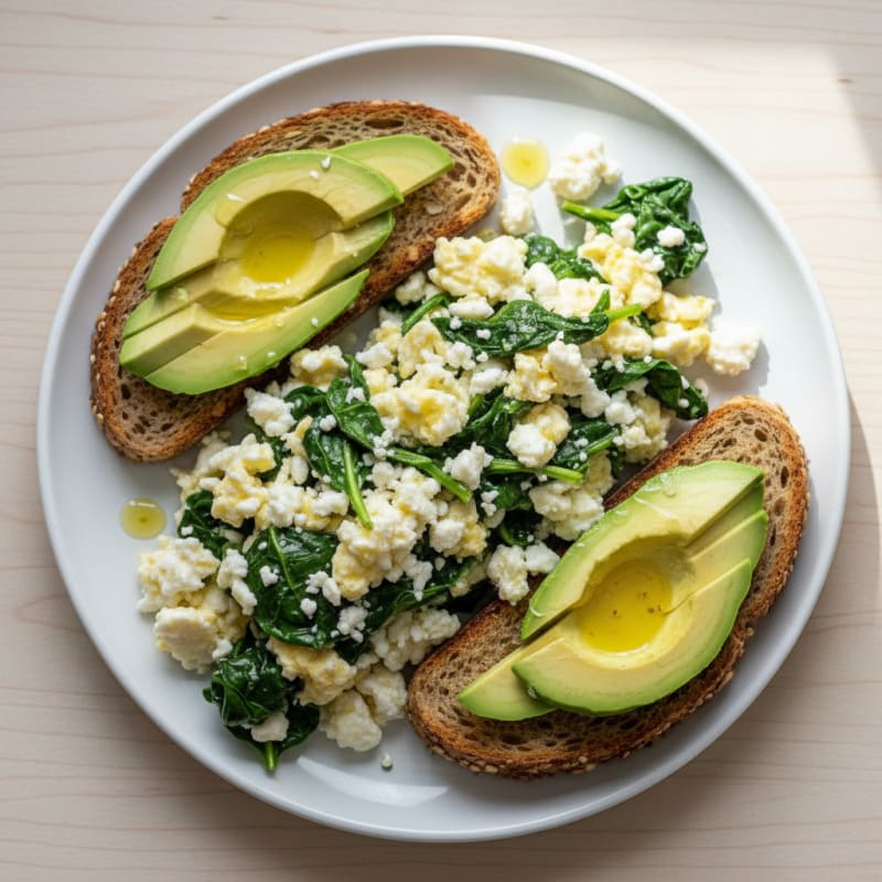 Scrambled Egg Whites with Spinach and Feta