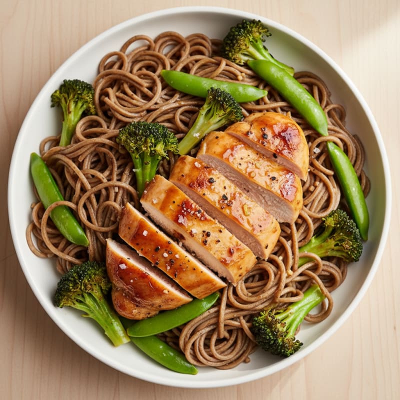 Tender Soy-Glazed Noodles with Crispy Vegetables