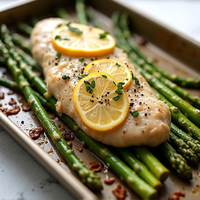 Sheet Pan Lemon Herb Chicken with Roasted Asparagus