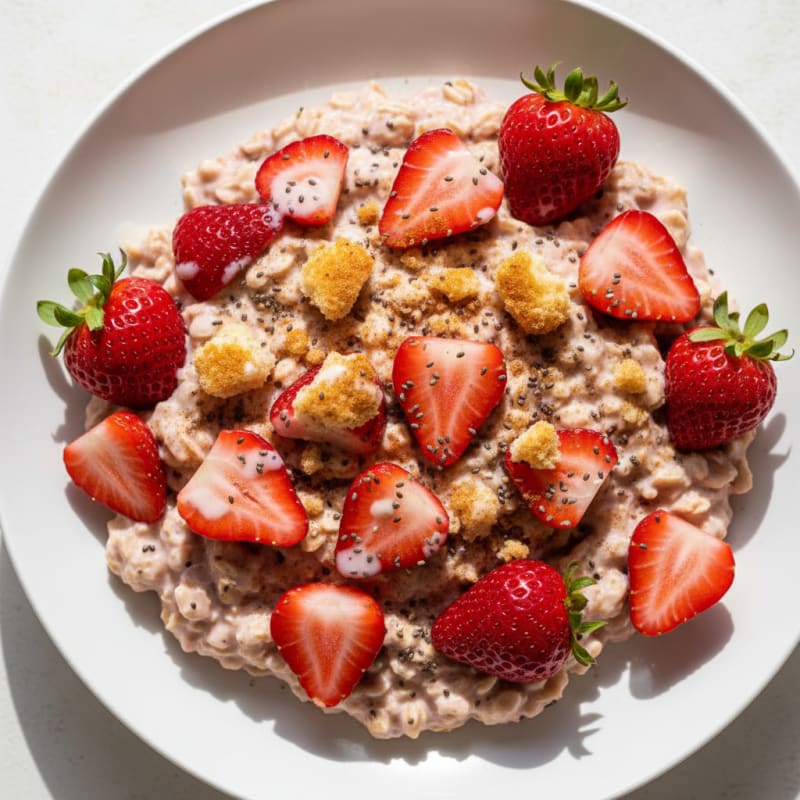 Creamy Strawberry Shortcake Overnight Oats