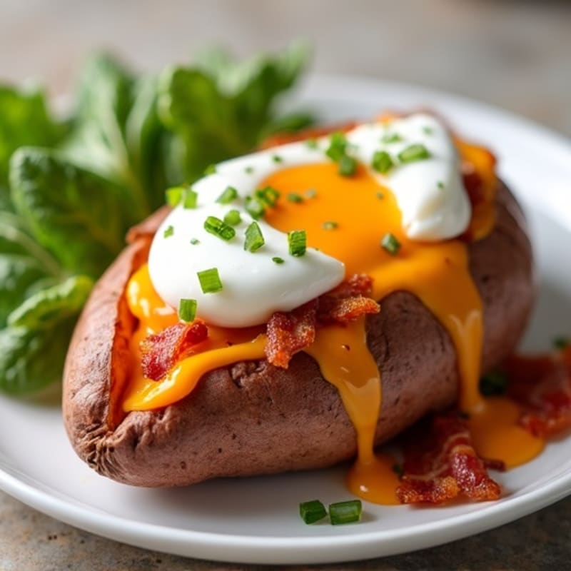 Crispy Bacon-Stuffed Sweet Potatoes with Sharp Cheddar