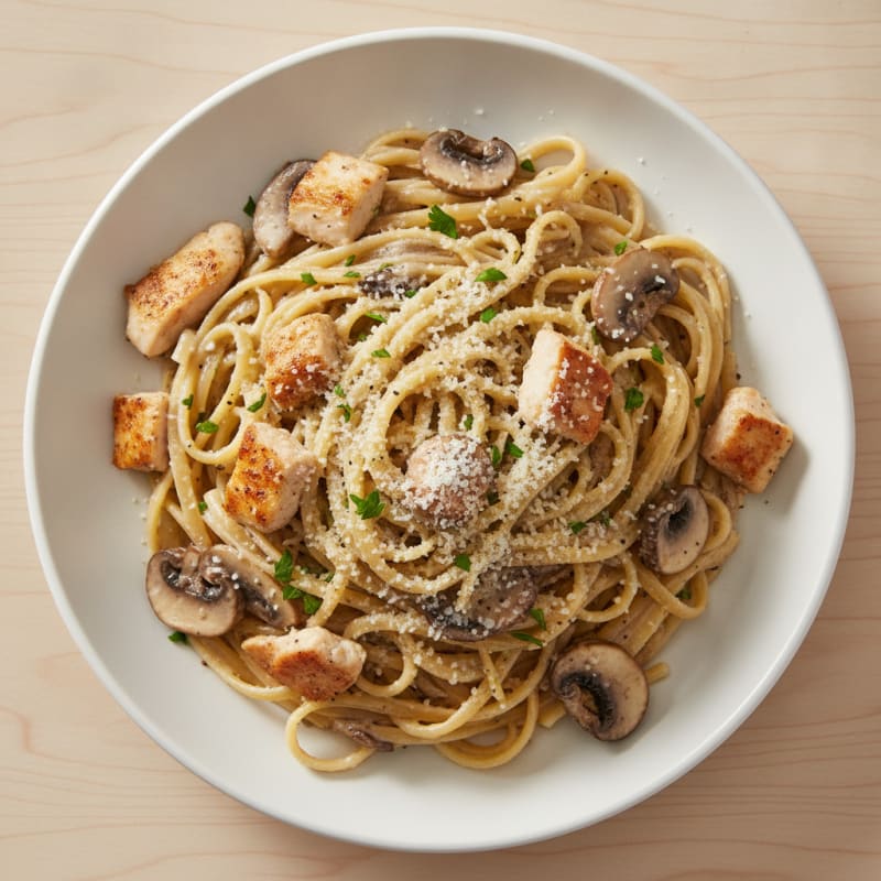 Truffle Mushroom Linguine with Parmesan