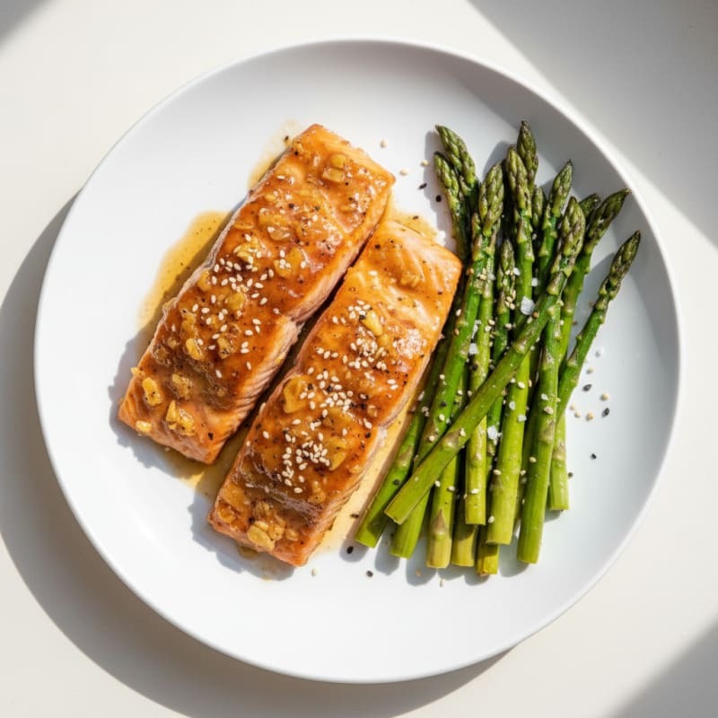 Teriyaki-Glazed Salmon with Roasted Asparagus
