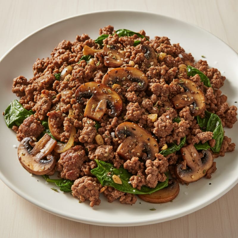 Savory Ground Beef and Mushroom Skillet