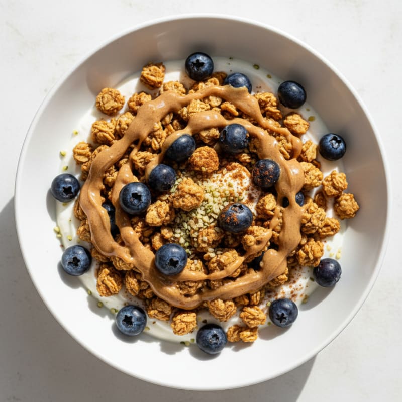 Blueberry Almond Butter Yogurt Parfait