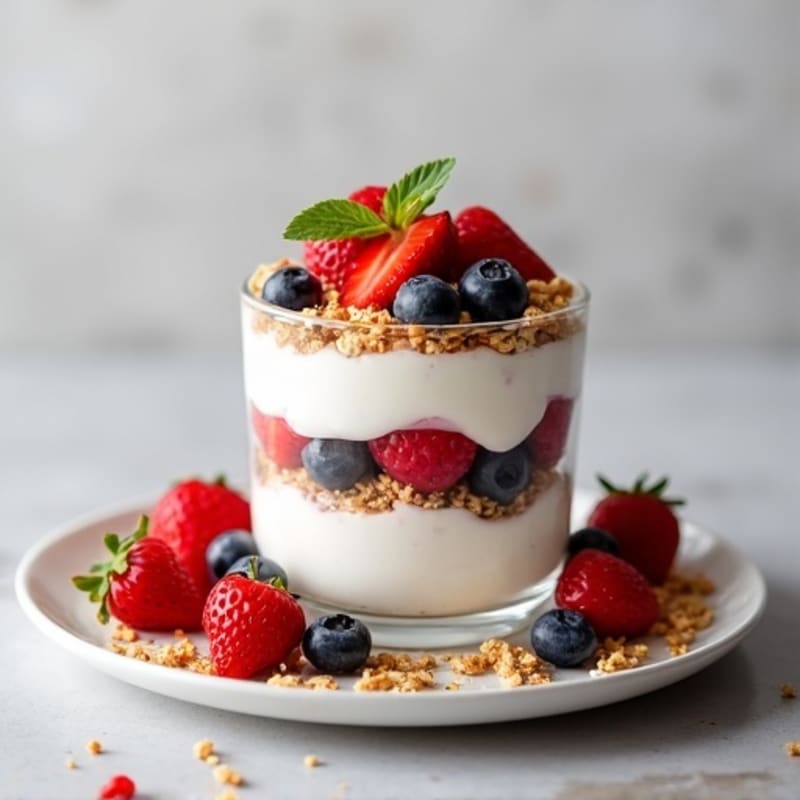 Greek Yogurt Protein Parfait with Mixed Berries