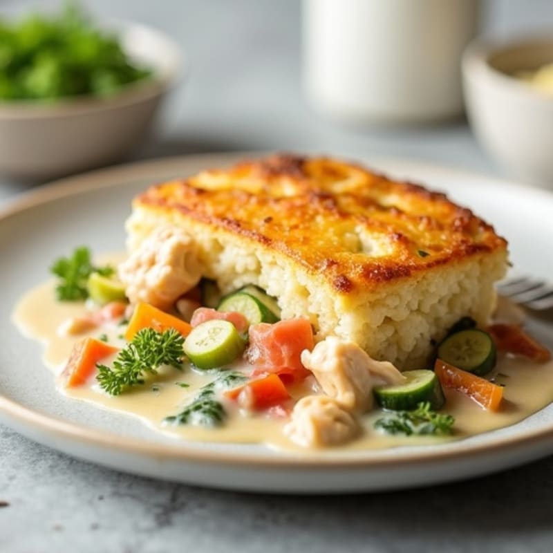 Healthy Creamy Chicken and Vegetable Pot Pie