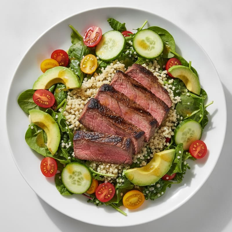 Grilled Steak and Avocado Salad with Quinoa