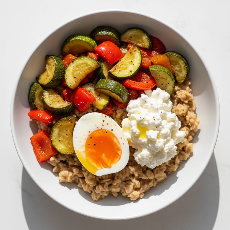 Egg and Roasted Vegetable Salad with Oats