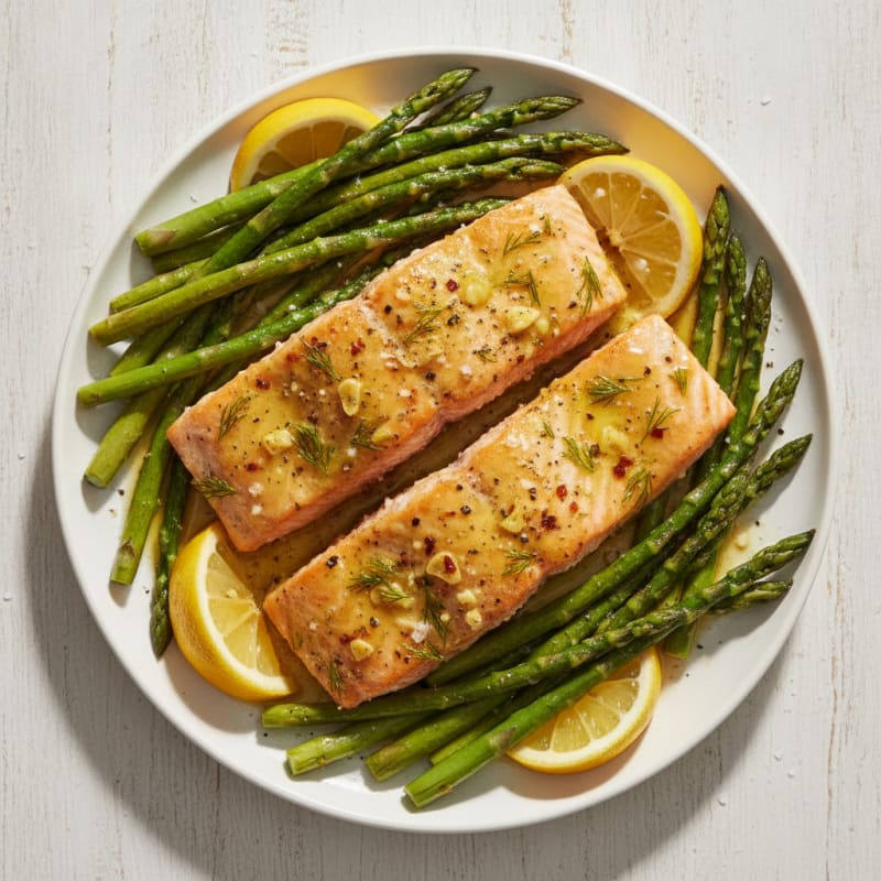 Lemon Herb Baked Salmon with Asparagus
