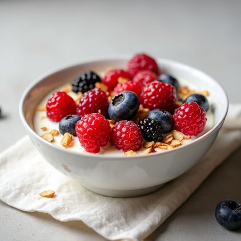 Cottage Cheese Berry Bowl with Toasted Almonds