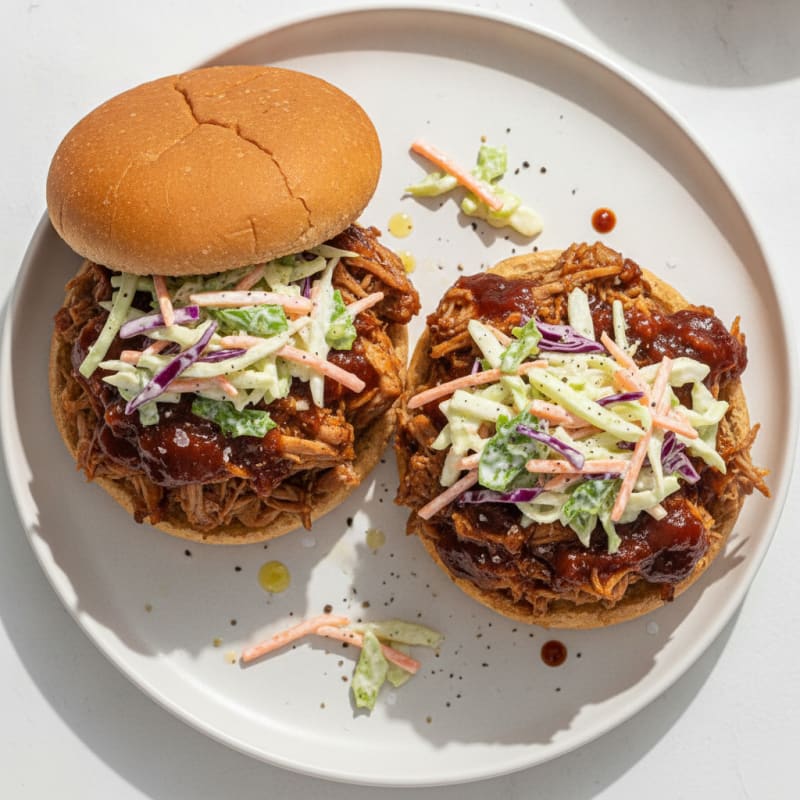 BBQ Pulled Pork Sandwiches with Coleslaw