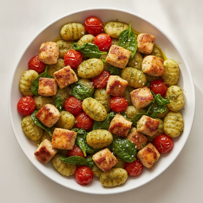High-Protein Pesto Chicken Gnocchi
