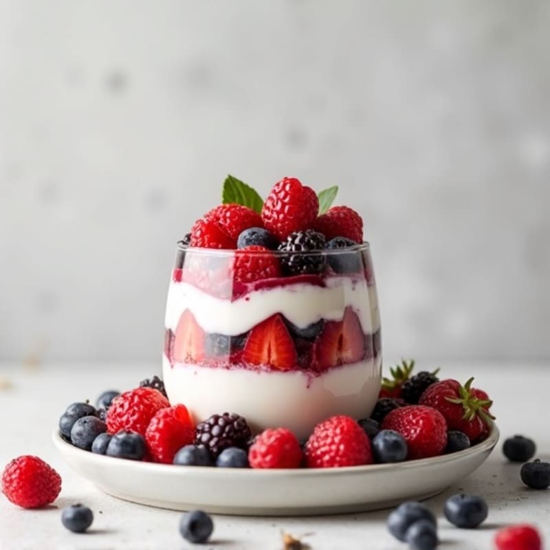 Greek Yogurt Protein Parfait with Mixed Berries