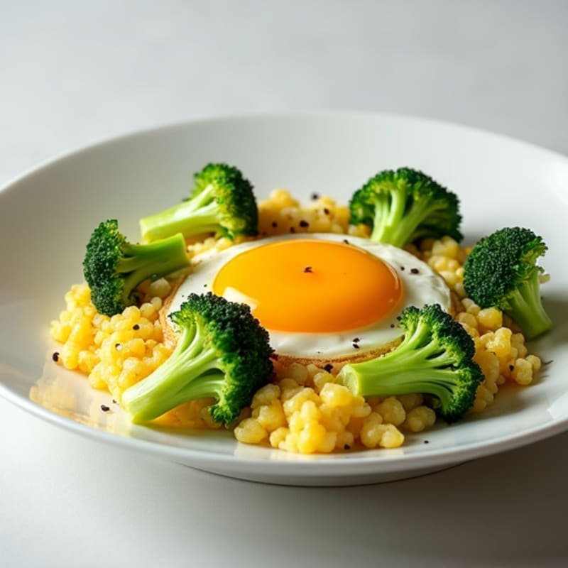 Scrambled Egg with Sautéed Broccoli