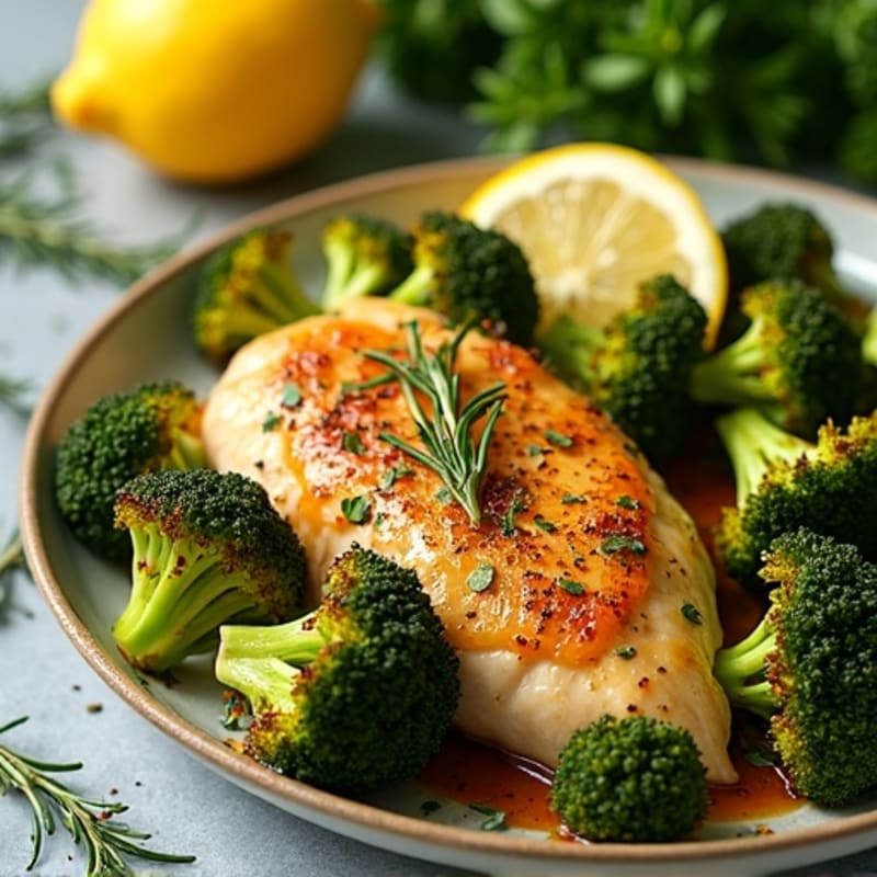 Sheet Pan Lemon-Herb Chicken with Crispy Roasted Broccoli