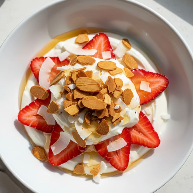 Creamy Greek Yogurt Parfait with Fresh Berries and Almonds