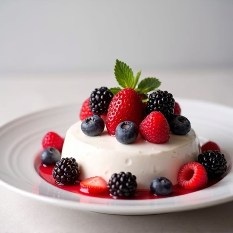 Silky Greek Yogurt with Protein Powder and Fresh Berries
